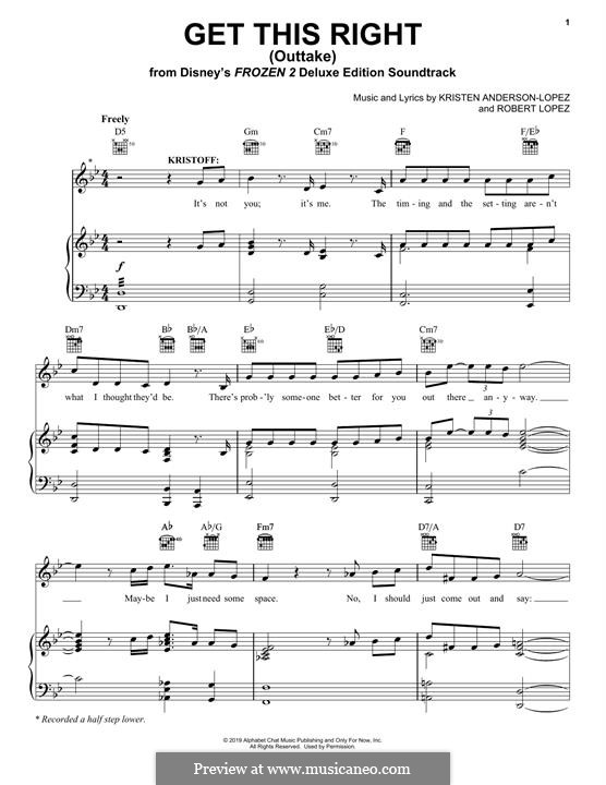 Get This Right - Outtake (from Disney's Frozen 2): Get This Right - Outtake (from Disney's Frozen 2) by Robert Lopez, Kristen Anderson-Lopez