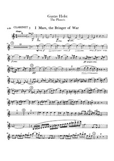 Complete Suite: Clarinet III part by Gustav Holst