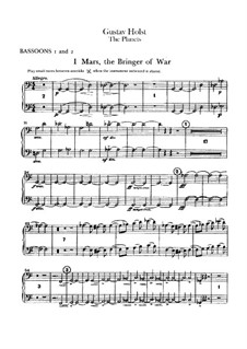 Complete Suite: Bassoons I-II part by Gustav Holst