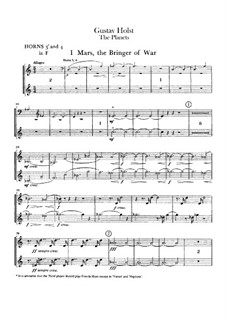 Complete Suite: Horns III-IV part by Gustav Holst