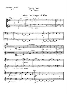 Complete Suite: Horns V-VI parts by Gustav Holst