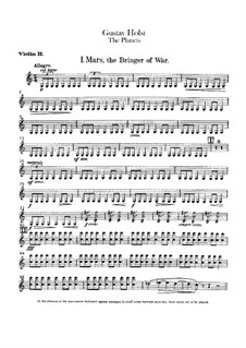 Complete Suite: Violins II part by Gustav Holst