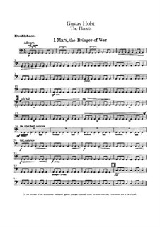 Complete Suite: Double basses part by Gustav Holst