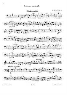 Andante Cantabile for Cello and Piano, Op.3: Solo part by P. Kotoff