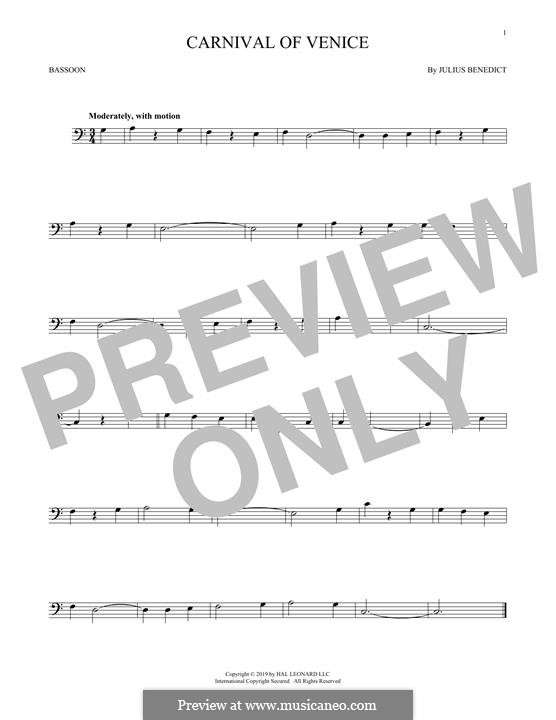 Carnival of Venice: For bassoon by Julius Benedict