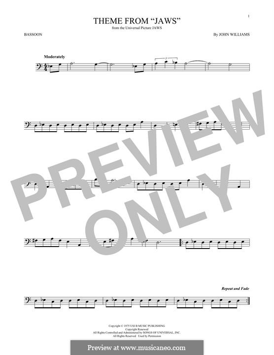 Theme from Jaws: For bassoon by John Williams