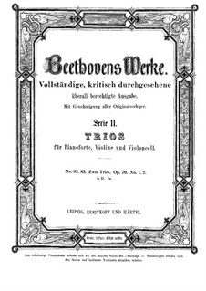Trio for Violin, Cello and Piano No.5 'Ghost', Op.70 No.1: Full score by Ludwig van Beethoven