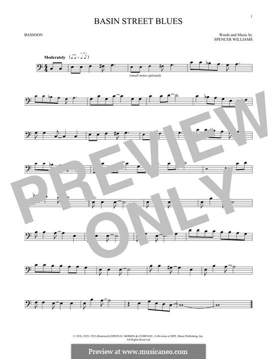 Basin Street Blues (Louis Armstrong): For bassoon by Spencer Williams