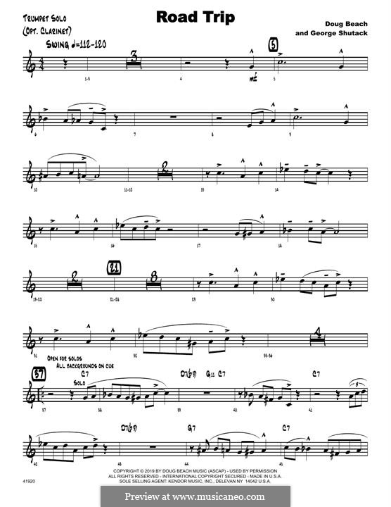 Road Trip: Solo Sheet - Trumpet part by Doug Beach, George Shutack