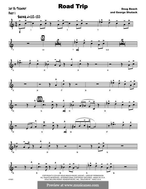 Road Trip: 1st Bb Trumpet part by Doug Beach, George Shutack