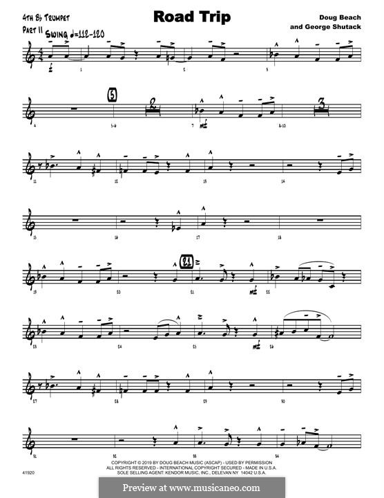 Road Trip: 4th Bb Trumpet part by Doug Beach, George Shutack