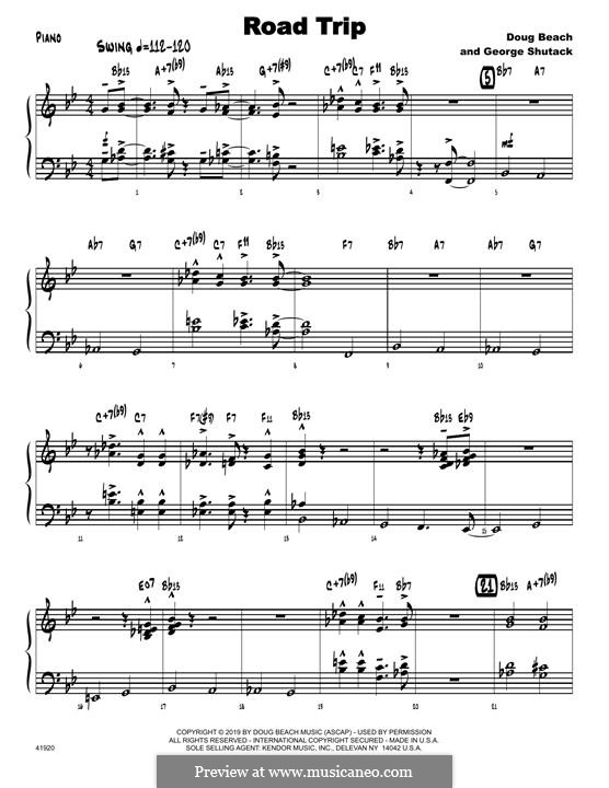 Road Trip: Piano part by Doug Beach, George Shutack