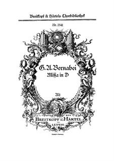 Mass in D Major: Contralto part by Giuseppe Antonio Bernabei