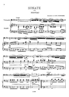 Sonata for Cello and Piano in F Major: Score by Martin Berteau