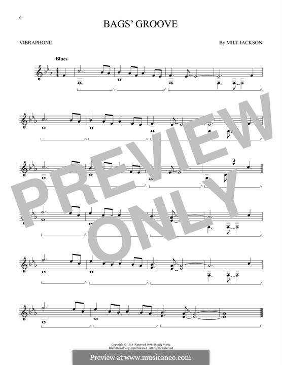 Bags' Groove by M. Jackson sheet music on MusicaNeo
