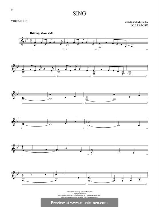 Sing (The Carpenters): For vibraphone by Joe Raposo