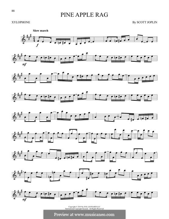 Pineapple Rag: For xylophone by Scott Joplin