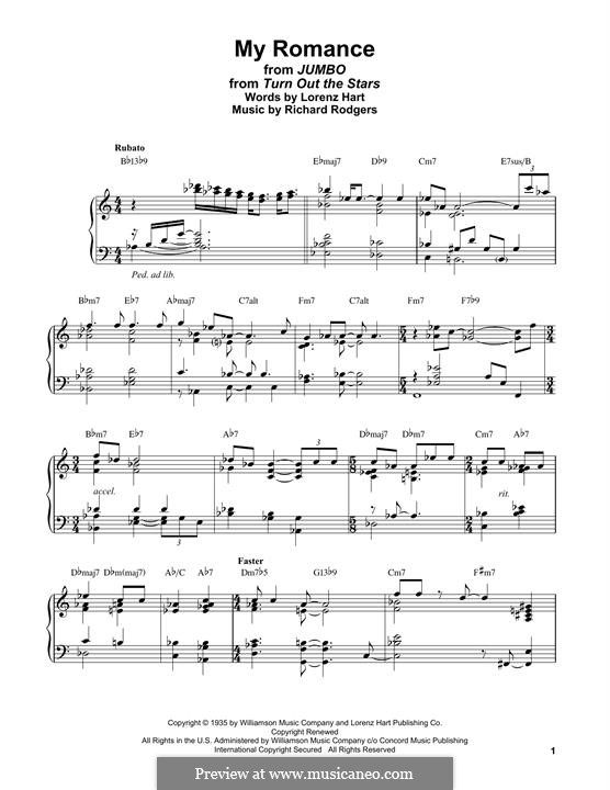 My Romance: For easy piano by Richard Rodgers