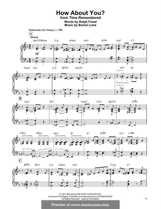 How About You? (from Babes on Broadway) by B. Lane, R. Freed on