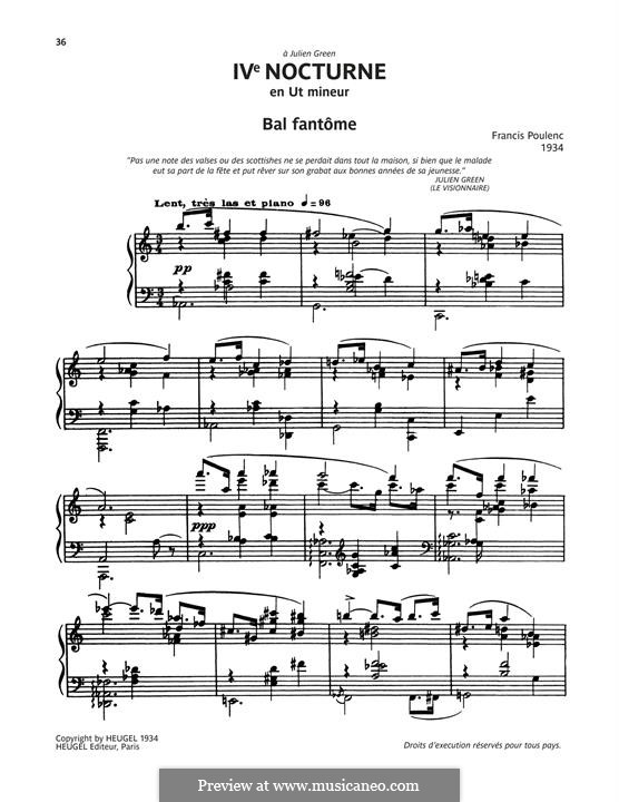 Nocturne No.4 (Bal Fantome): Nocturne No.4 (Bal Fantome) by Francis Poulenc
