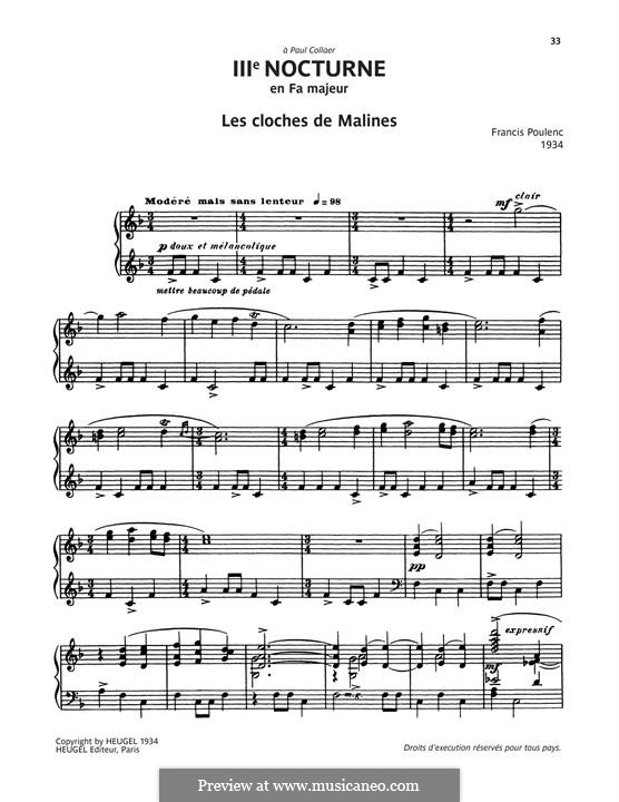 Nocturne No.3 (Les Cloches De Malines): Nocturne No.3 (Les Cloches De Malines) by Francis Poulenc