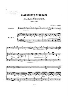 Sonata for Violin and Harpsichord in A Major, HWV 361 Op.1 No.3: Movement IV. Version for Cello and Piano by Georg Friedrich Händel