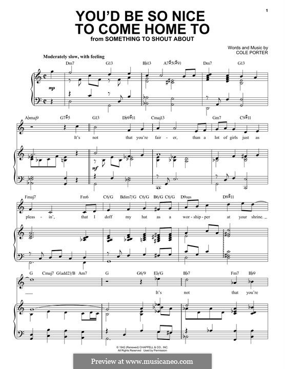 You D Be So Nice To Come Home To By C Porter Sheet Music On Musicaneo You D Be So Nice To Come Home To By C Porter Sheet Music On Musicaneo