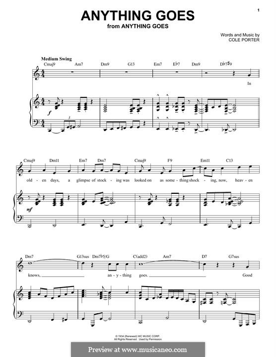 Anything Goes by C. Porter - sheet music on MusicaNeo