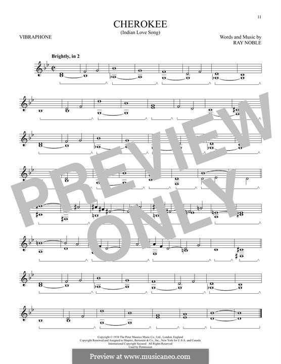Cherokee by R. Noble sheet music on MusicaNeo