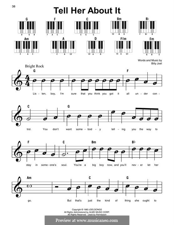 Tell Her About It: For easy piano by Billy Joel