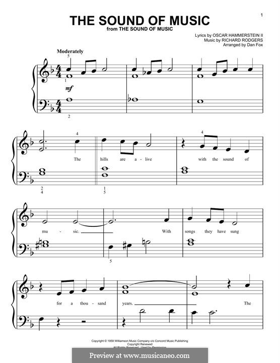 The Sound of Music: For easy piano by Richard Rodgers