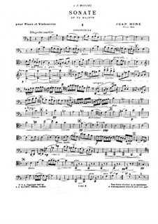 Sonata for Cello and Piano No.2 in F Major: Score, solo part by Jean Huré