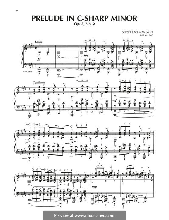 No.2 Prélude: For piano by Sergei Rachmaninoff