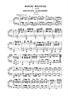 Three Marches Militaires for Piano Four Hands, D.733 Op.51: March No.1 by Franz Schubert