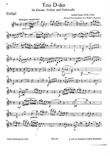 Piano Trio in D Major, VB 171: Violin part by Joseph Martin Kraus