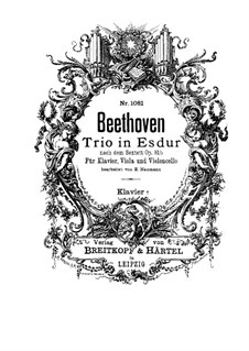 Sextet in E Flat Major, Op.81b: Version for viola, cello and piano by Ludwig van Beethoven