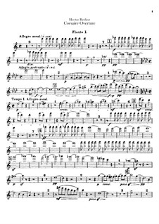Le Corsaire. Overture, H.101 Op.21: Flutes parts by Hector Berlioz
