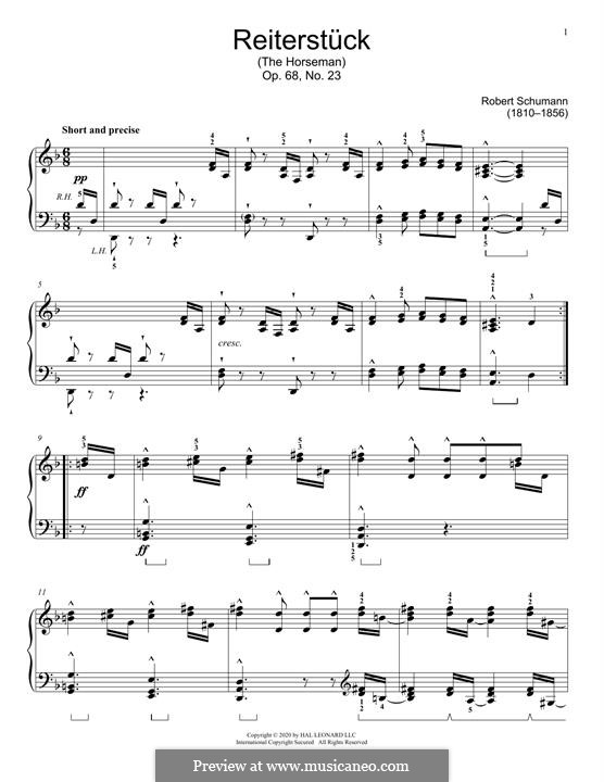 No.23 Reiterstück (The Horseman): For piano by Robert Schumann