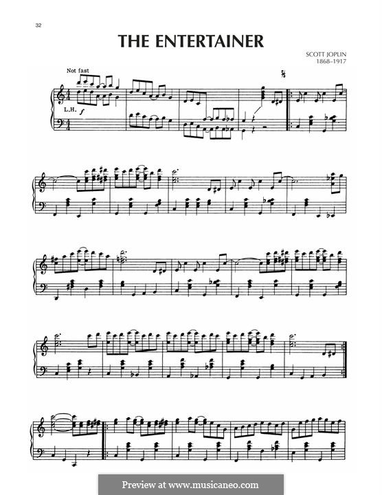 The Entertainer, for Piano: For a single performer by Scott Joplin