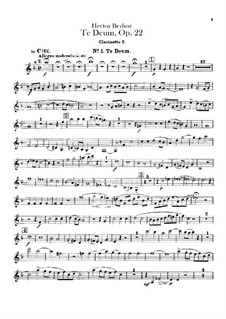 Te Deum, H.118 Op.22: Clarinets parts by Hector Berlioz