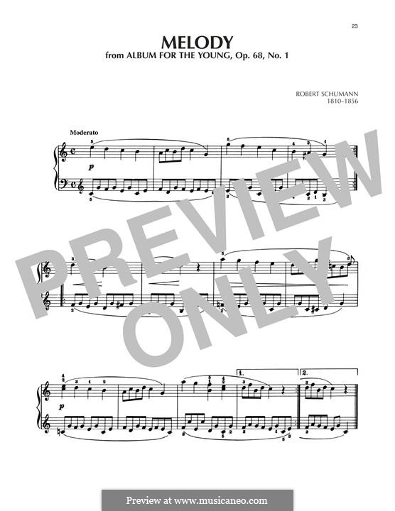 No.1 Melodie (Melody): For piano by Robert Schumann