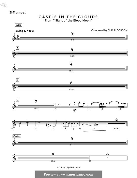 Castle in the Clouds (from Night of the Blood Moon): Bb Trumpet part by Chris Logsdon