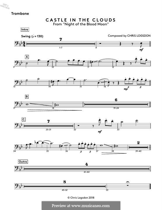 Castle in the Clouds (from Night of the Blood Moon): Trombone part by Chris Logsdon
