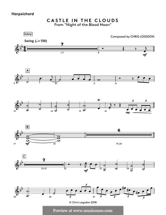 Castle in the Clouds (from Night of the Blood Moon): Harpsichord part by Chris Logsdon
