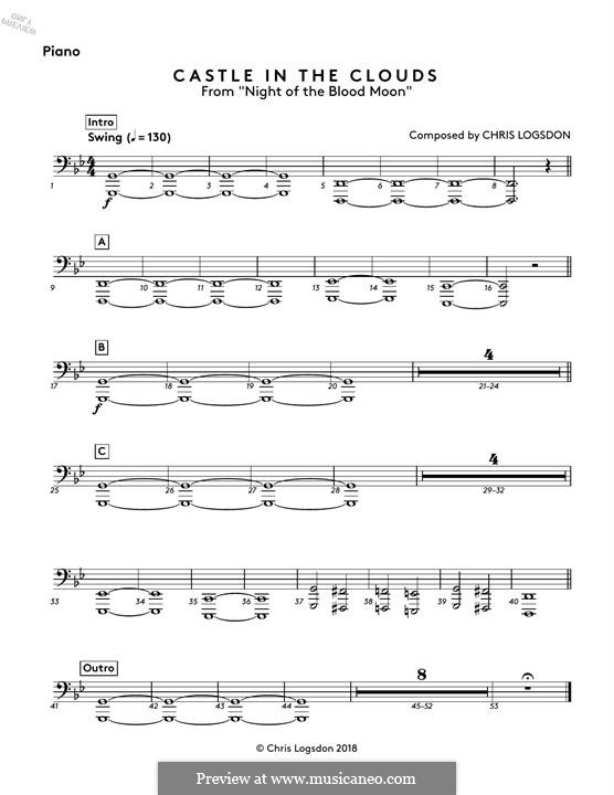 Castle in the Clouds (from Night of the Blood Moon): Piano part by Chris Logsdon