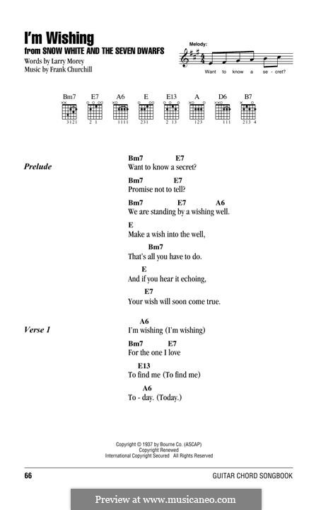 I'm Wishing (from Walt Disney's Snow White and the Seven Dwarfs): For guitar by Frank Churchill