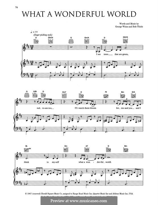 What a Wonderful World by B. Thiele, G.D. Weiss sheet music on MusicaNeo
