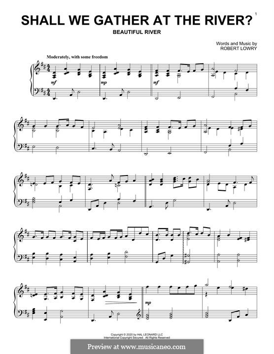 Shall We Gather at the River: For easy piano by Robert Lowry