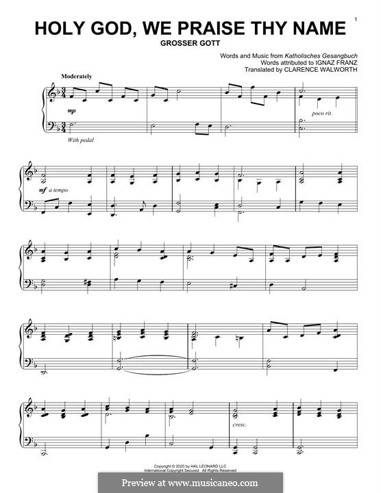 Holy God, We Praise Thy Name (Katholisches Gesangbuch): Holy God, We Praise Thy Name (Katholisches Gesangbuch) by Unknown