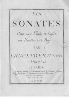 Six Sonatas for Flute (or Oboe) and Basso Continuo: Six Sonatas for Flute (or Oboe) and Basso Continuo by Ernst Eichner